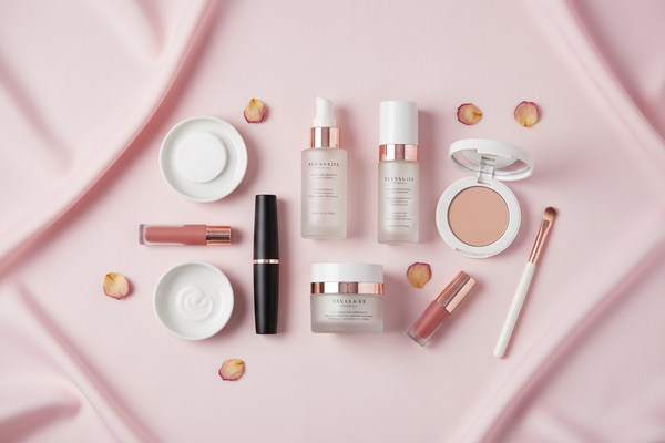 Skincare and Makeup Flat Lay